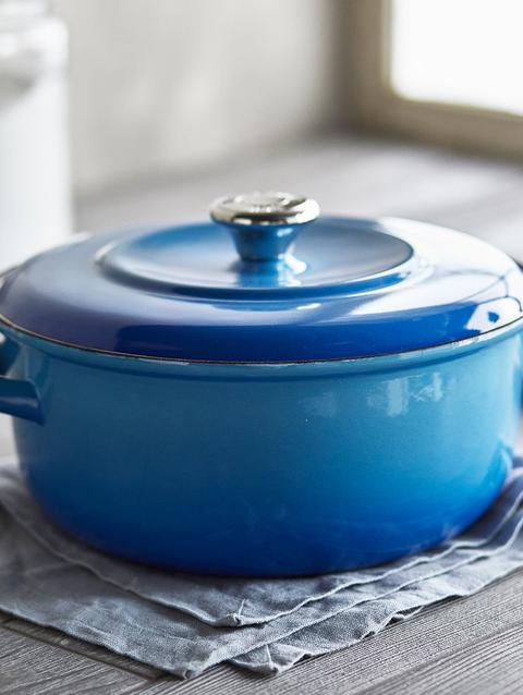 GreenPan Merten & Storck Enameled Iron 1873 Dutch Oven, 5.3-Quart | Azure Blue