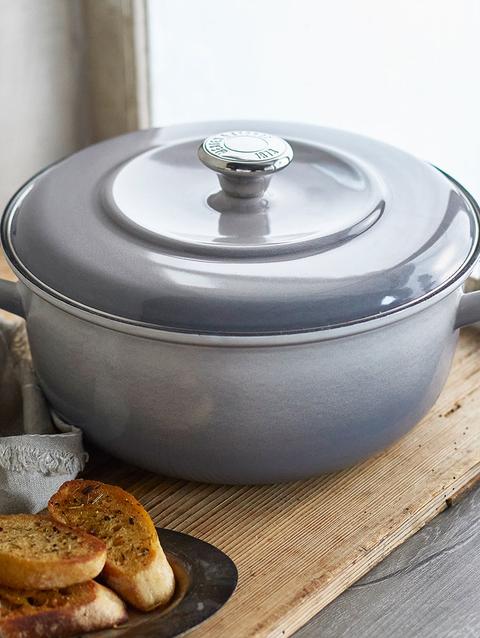 GreenPan Merten & Storck Enameled Iron 1873 Dutch Oven, 5.3-Quart | Cloud Gray