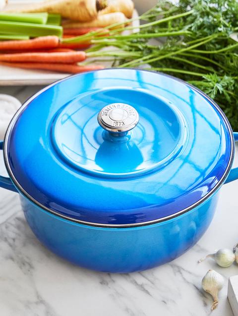 GreenPan Merten & Storck Enameled Iron 1873 Dutch Oven, 7-Quart | Azure Blue