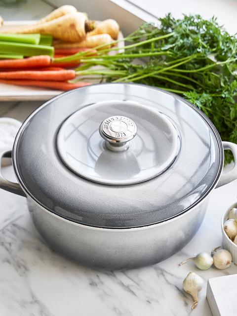 GreenPan Merten & Storck Enameled Iron 1873 Dutch Oven, 7-Quart | Cloud Gray