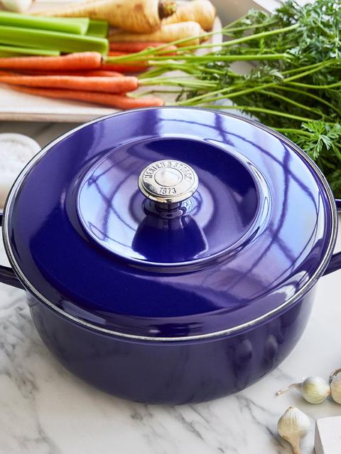 GreenPan Merten & Storck Enameled Iron 1873 Dutch Oven, 7-Quart | Cobalt Blue