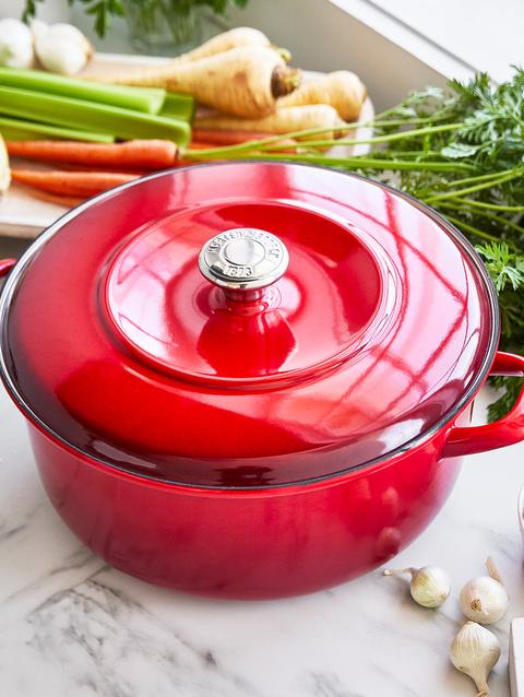 GreenPan Merten & Storck Enameled Iron 1873 Dutch Oven, 7-Quart | Foundry Red