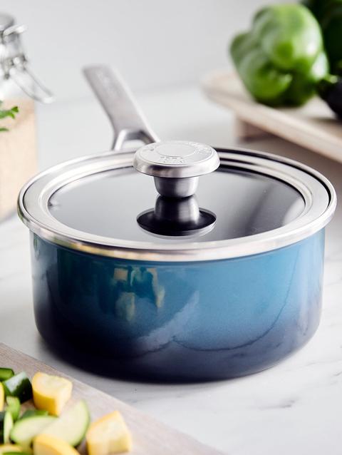 GreenPan Merten & Storck Steel Core Enameled 1.5-Quart Saucepan with Lid | Aegean Teal