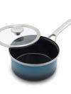 GreenPan Merten & Storck Steel Core Enameled 2-Quart Saucepan with Lid | Aegean Teal