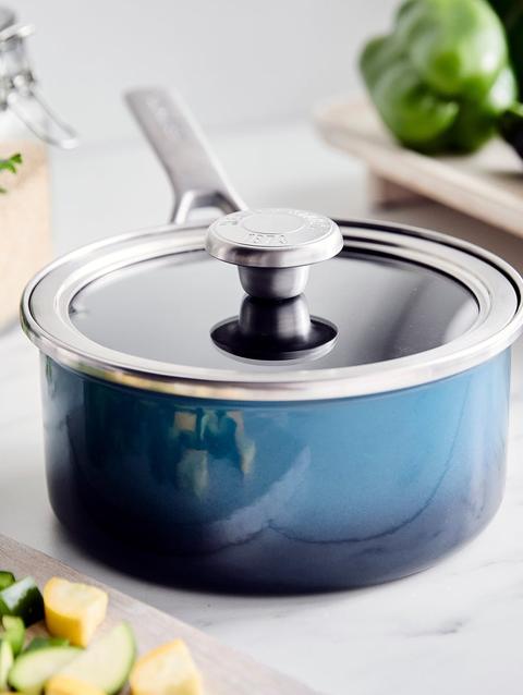 GreenPan Merten & Storck Steel Core Enameled 2-Quart Saucepan with Lid | Aegean Teal