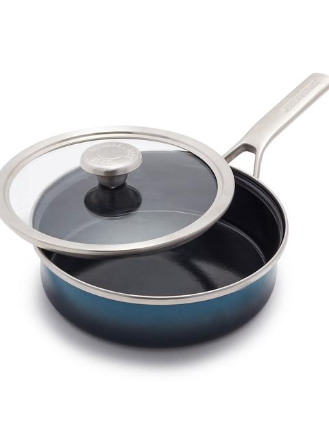 GreenPan Merten & Storck Steel Core Enameled 2-Quart Sauté Pan with Lid | Aegean Teal