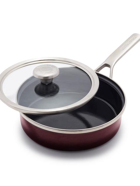 GreenPan Merten & Storck Steel Core Enameled 2-Quart Sauté Pan with Lid | Chocolate Truffle