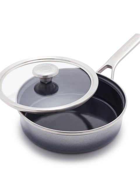 GreenPan Merten & Storck Steel Core Enameled 2-Quart Sauté Pan with Lid | Cloud Gray