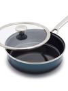 GreenPan Merten & Storck Steel Core Enameled 3-Quart Sauté Pan with Lid | Aegean Teal