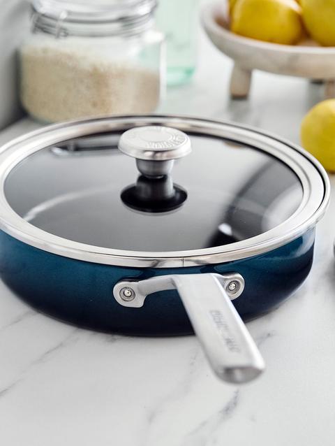 GreenPan Merten & Storck Steel Core Enameled 3-Quart Sauté Pan with Lid | Aegean Teal