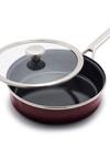 GreenPan Merten & Storck Steel Core Enameled 3-Quart Sauté Pan with Lid | Chocolate Truffle