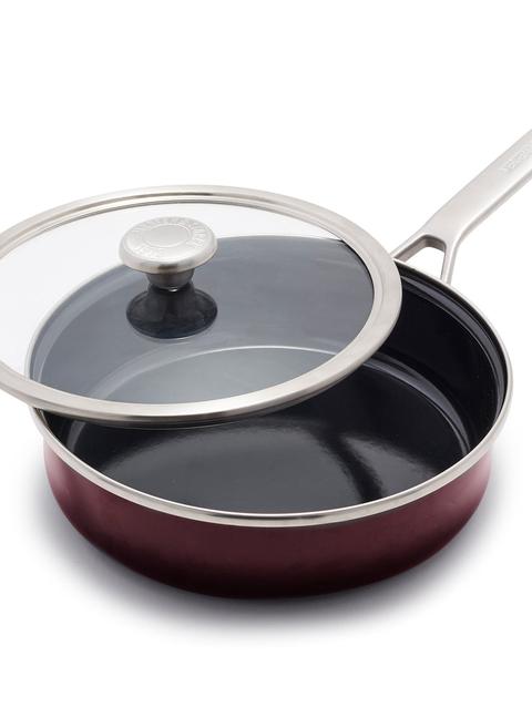 GreenPan Merten & Storck Steel Core Enameled 3-Quart Sauté Pan with Lid | Chocolate Truffle