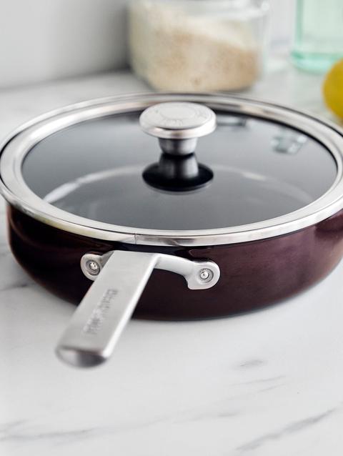 GreenPan Merten & Storck Steel Core Enameled 3-Quart Sauté Pan with Lid | Chocolate Truffle