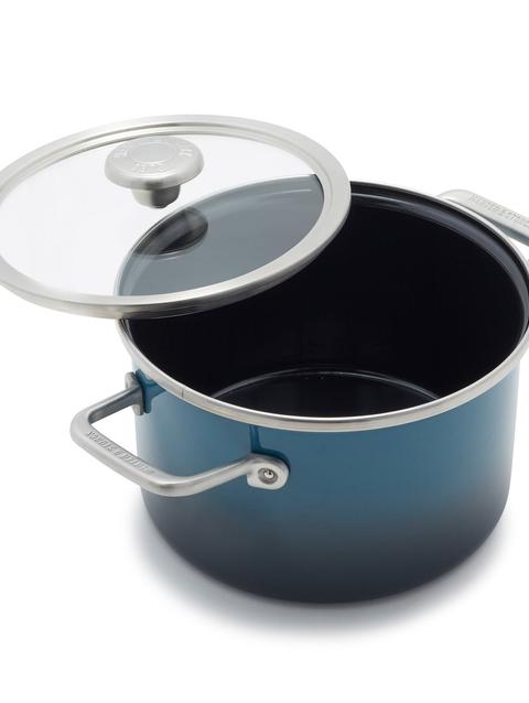 GreenPan Merten & Storck Steel Core Enameled 4-Quart Stockpot with Lid | Aegean Teal