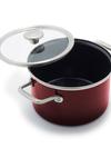 GreenPan Merten & Storck Steel Core Enameled 4-Quart Stockpot with Lid | Chocolate Truffle