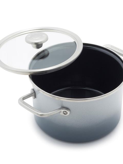 GreenPan Merten & Storck Steel Core Enameled 4-Quart Stockpot with Lid | Cloud Gray