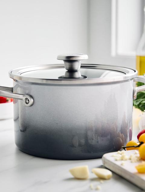 GreenPan Merten & Storck Steel Core Enameled 4-Quart Stockpot with Lid | Cloud Gray