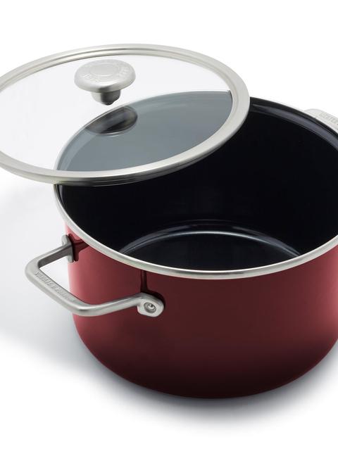 GreenPan Merten & Storck Steel Core Enameled 6-Quart Stockpot with Lid | Chocolate Truffle