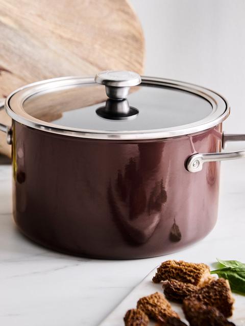 GreenPan Merten & Storck Steel Core Enameled 6-Quart Stockpot with Lid | Chocolate Truffle