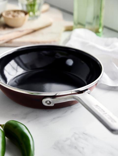 GreenPan Merten & Storck Steel Core Enameled 8" Frypan | Chocolate Truffle