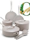 GreenPan Nova Ceramic Nonstick 10-Piece Cookware Set | Clay