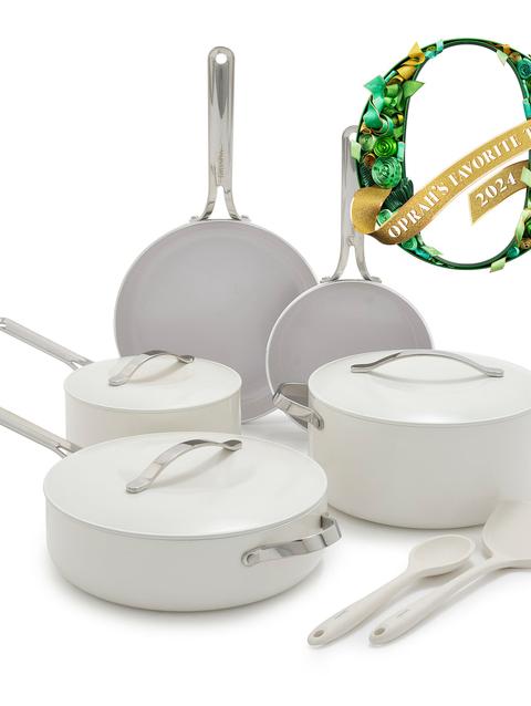 GreenPan Nova Ceramic Nonstick 10-Piece Cookware Set | Cream