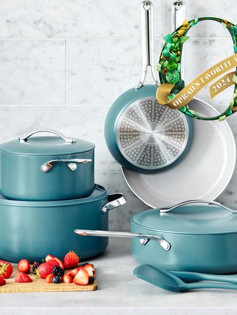 GreenPan Nova Ceramic Nonstick 10-Piece Cookware Set | Deep Teal