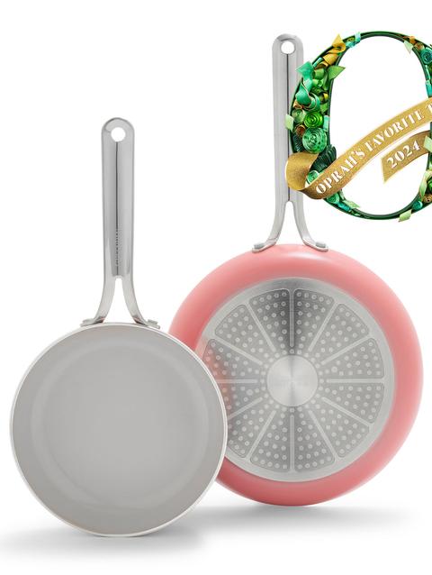 GreenPan Nova Ceramic Nonstick 8" and 10" Frypan Set | Coral