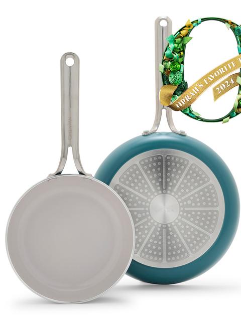 GreenPan Nova Ceramic Nonstick 8" and 10" Frypan Set | Deep Teal