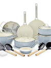 GreenPan Padova Ceramic Nonstick 16-Piece Cookware Set | Light Blue