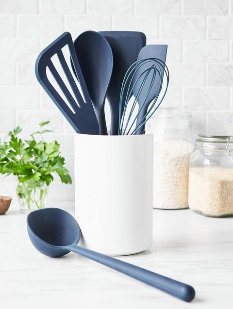 GreenPan Platinum Silicone 7-Piece Utensil and Crock Set | Navy