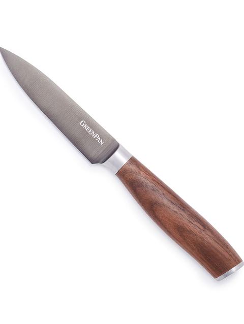 GreenPan Premiere Titanium Cutlery 4" Paring Knife with Walnut Handle