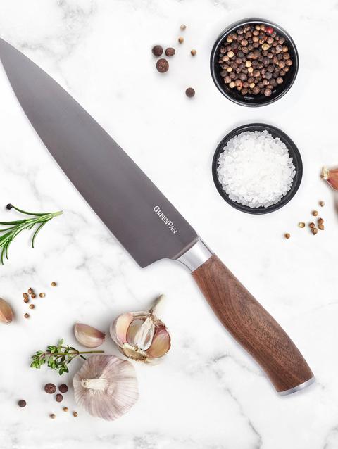 GreenPan Premiere Titanium Cutlery 8" Chef's Knife with Walnut Handle