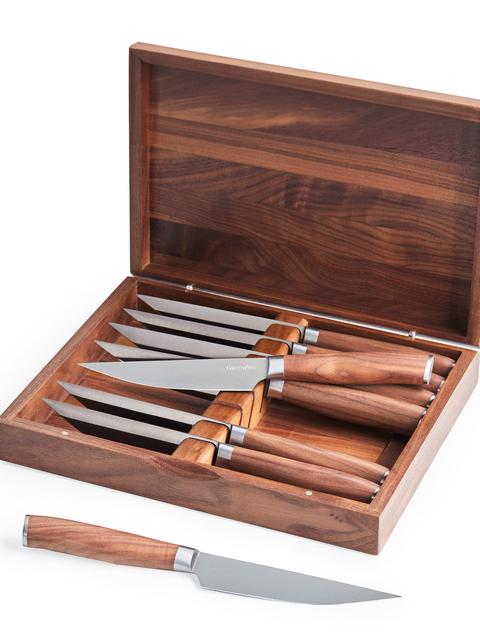 GreenPan Premiere Titanium Cutlery 8-Piece Steak Knife Set with Walnut Handles