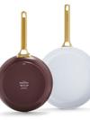 GreenPan Reserve Ceramic Nonstick 10" and 12" Frypan Set | Burgundy