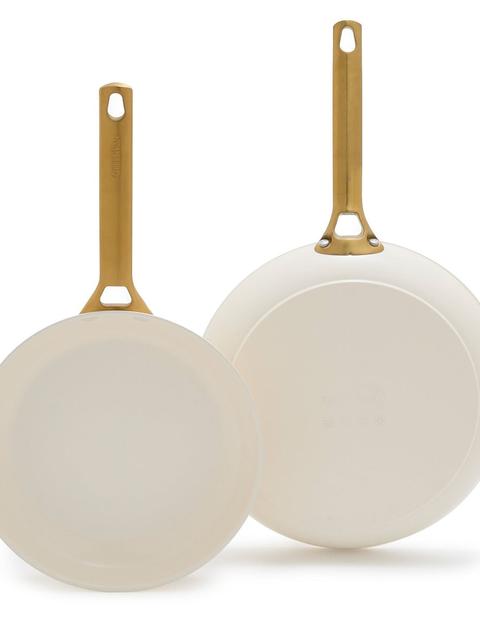 GreenPan Reserve Ceramic Nonstick 10" and 12" Frypan Set | Cream