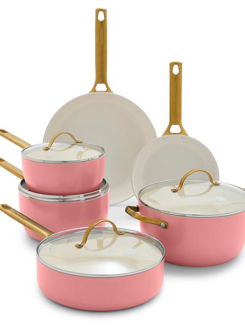 GreenPan Reserve Ceramic Nonstick 10-Piece Cookware Set | Coral