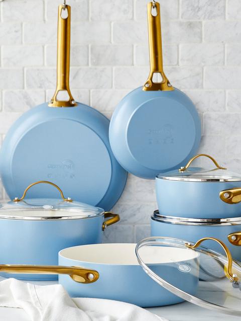 GreenPan Reserve Ceramic Nonstick 10-Piece Cookware Set | Sky Blue