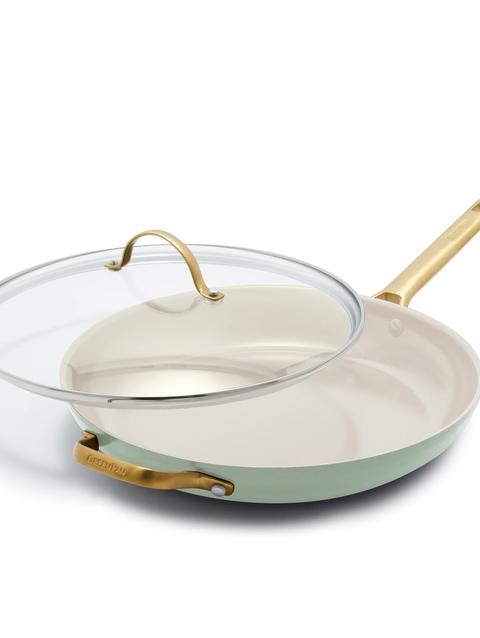 GreenPan Reserve Ceramic Nonstick 12" Frypan with Helper Handle and Lid | Julep