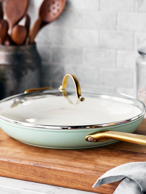 GreenPan Reserve Ceramic Nonstick 12" Frypan with Helper Handle and Lid | Julep