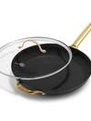 GreenPan Reserve Ceramic Nonstick 12" Frypan with Lid and Helper Handle | Black