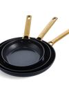 GreenPan Reserve Ceramic Nonstick 8", 10" and 12" Frypan Set | Black