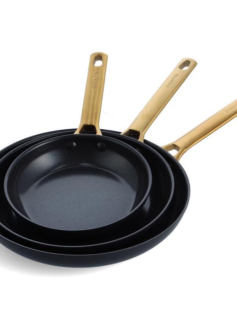 GreenPan Reserve Ceramic Nonstick 8", 10" and 12" Frypan Set | Black