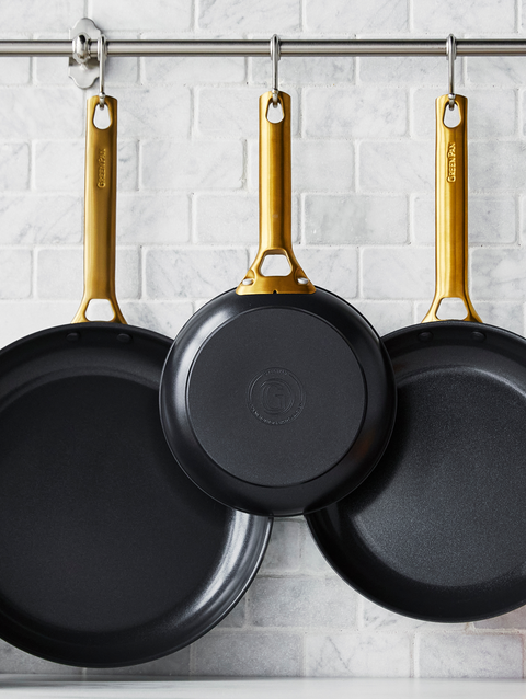 GreenPan Reserve Ceramic Nonstick 8", 10" and 12" Frypan Set | Black