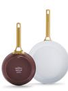 GreenPan Reserve Ceramic Nonstick 8" and 11" Frypan Set | Burgundy