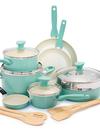 GreenPan Rio Ceramic Nonstick 16-Piece Cookware Set | Turquoise