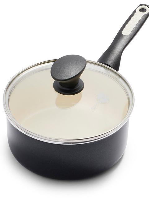 GreenPan Rio Ceramic Nonstick 2-Quart Saucepan with Lid | Black