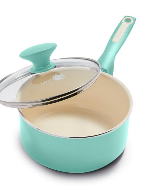 GreenPan Rio Ceramic Nonstick 2-Quart Saucepan with Lid | Turquoise