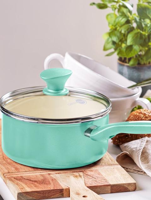 GreenPan Rio Ceramic Nonstick 2-Quart Saucepan with Lid | Turquoise