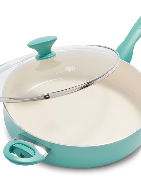 GreenPan Rio Ceramic Nonstick 5-Quart Sauté Pan with Lid | Turquoise